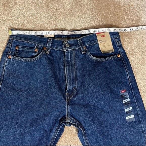 Levi's 505 Regular Straight Blue Jeans Classic Style Size 33x30 NEW - Picture 5 of 11